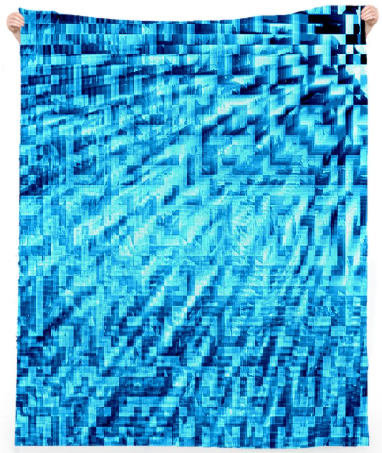 Turquoise Blue Windy Pixels
