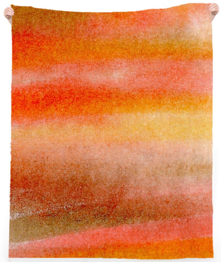 Warm Orange Gold and Brown Watercolor Stripes Beach Towel