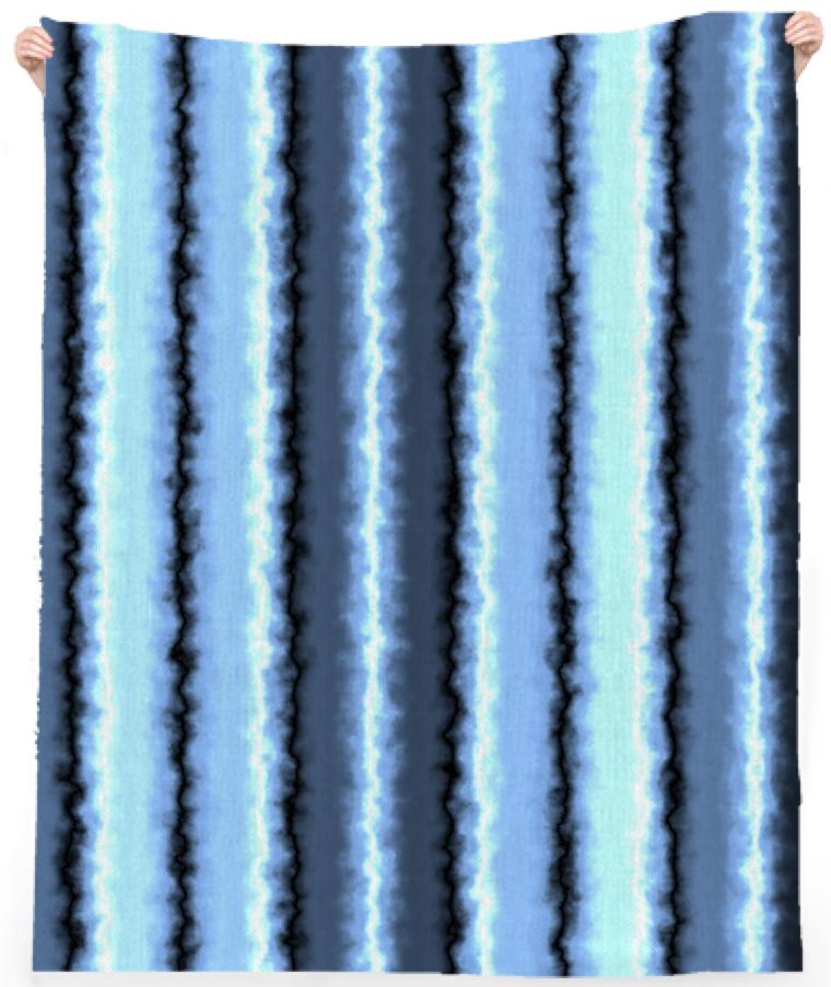 Watery Blue Stripes Beach Towel
