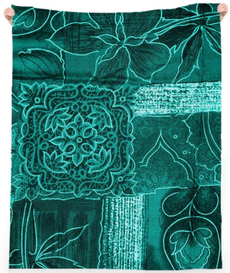 TURQUOISE PATCHWORK TOWEL