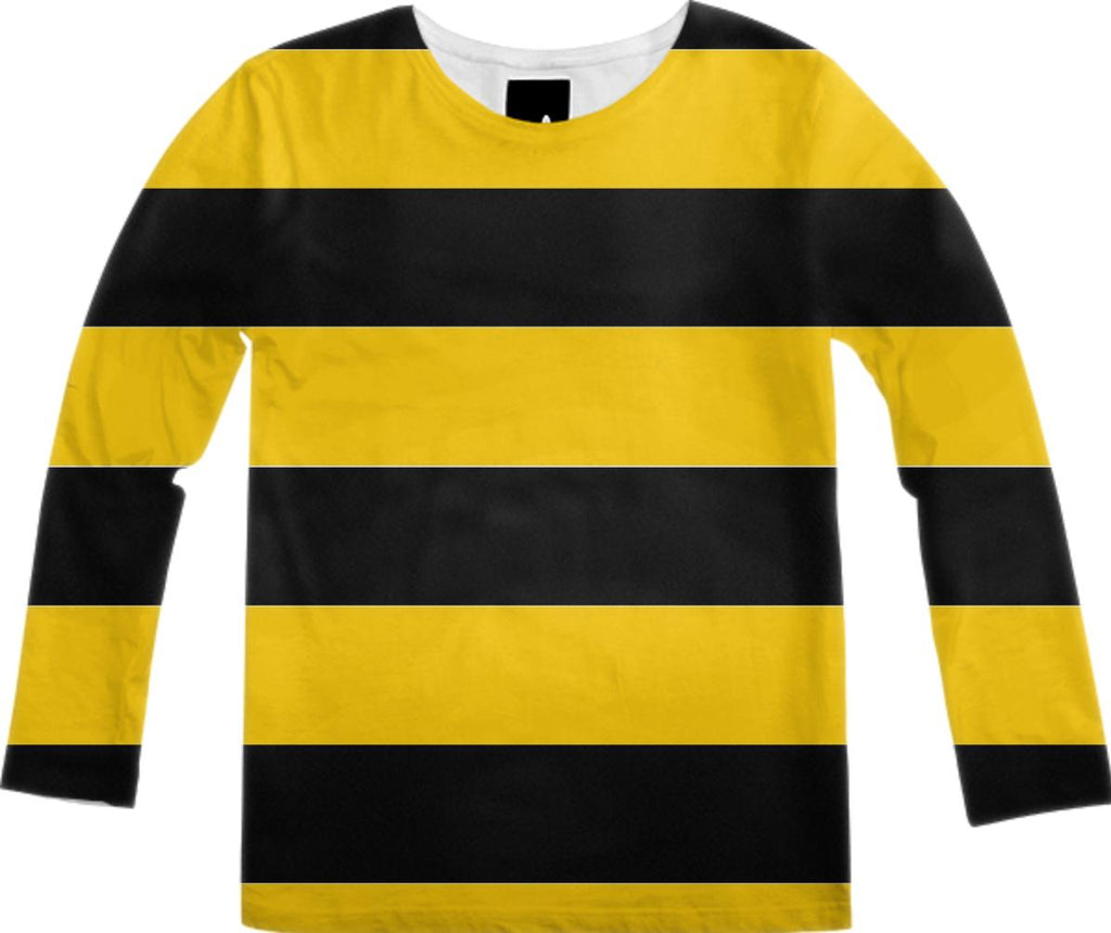 Bee Stripes Pattern Long Sleeve Shirt