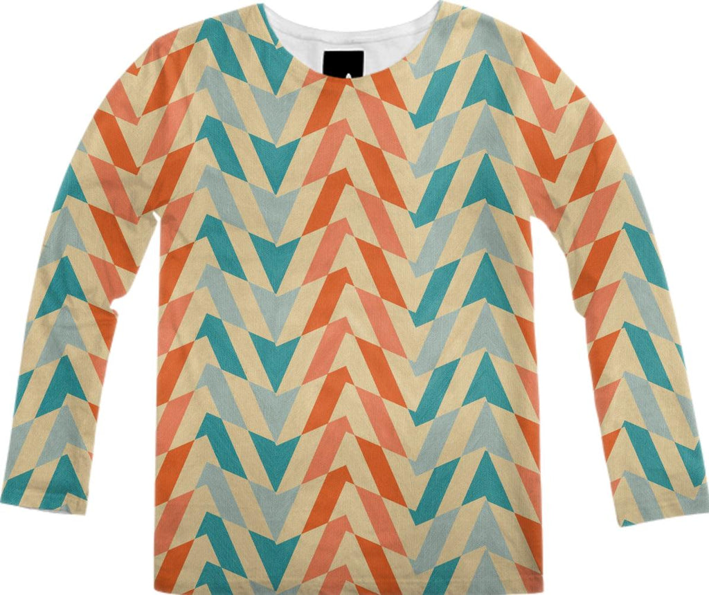 Blue and orange vintage pattern