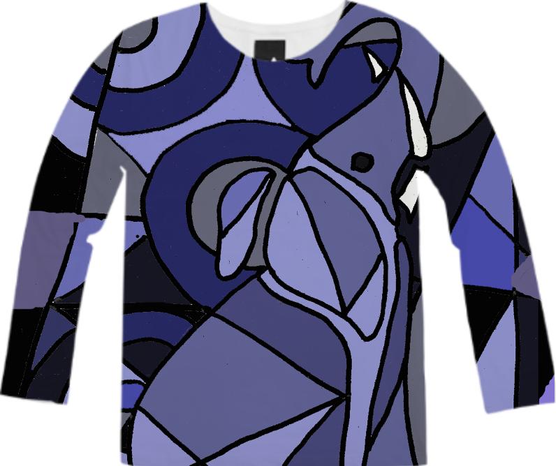 Blue Elephant Abstract Shirt