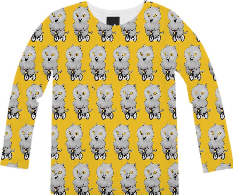 Cat on a Bicycle Long Sleeve Shirt