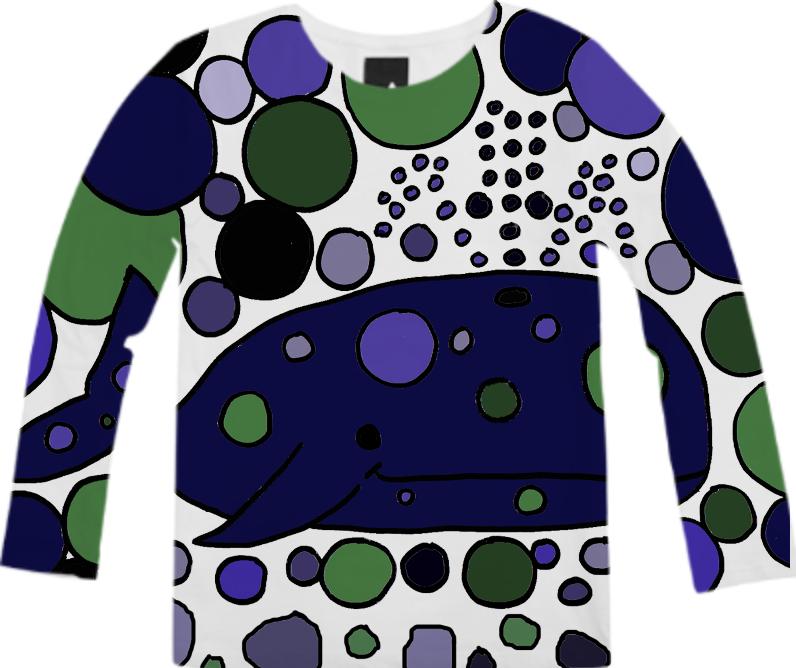 Fun Blue Whale Abstract Shirt