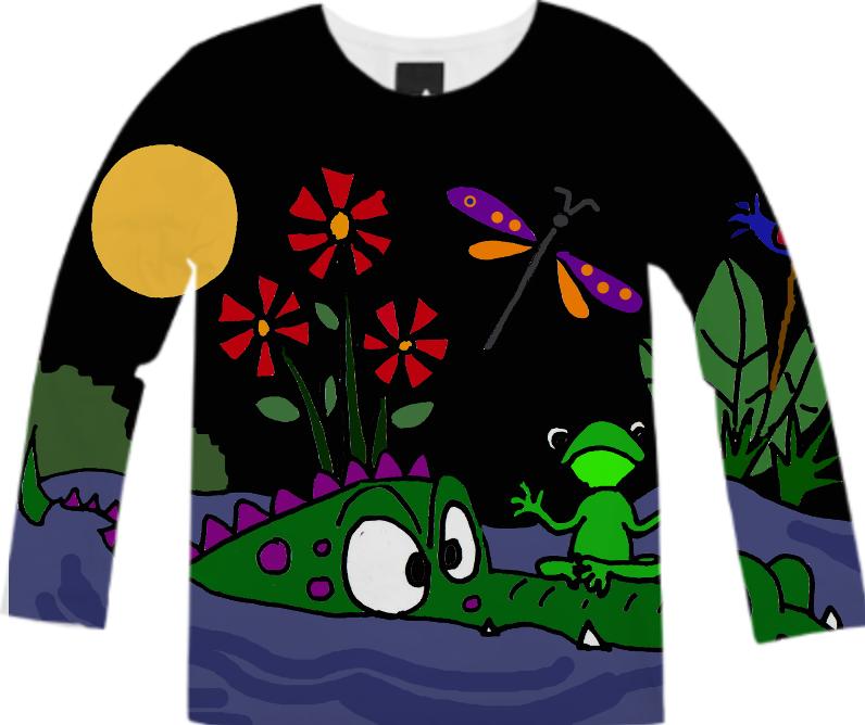 Fun Frog on Alligator Nose Shirt