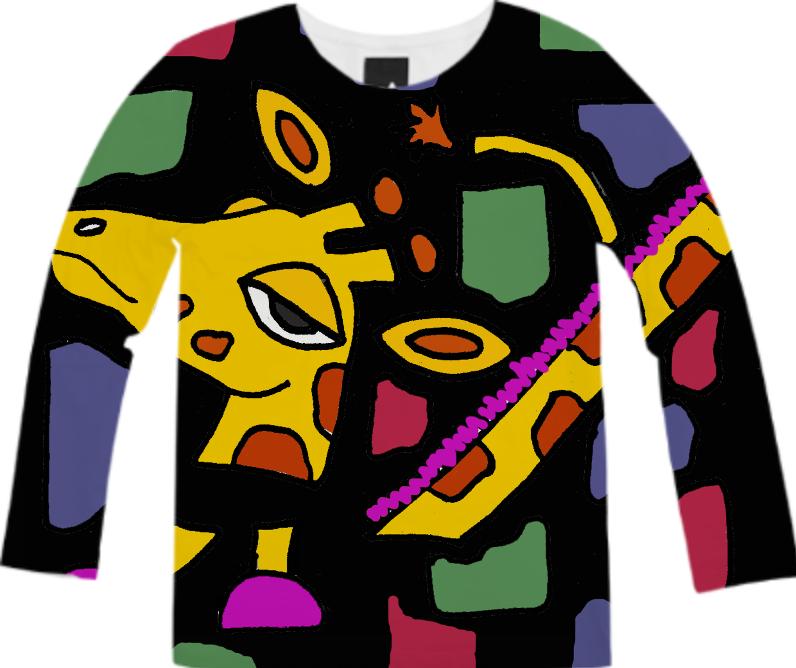 Fun Giraffe Abstract Art Shirt