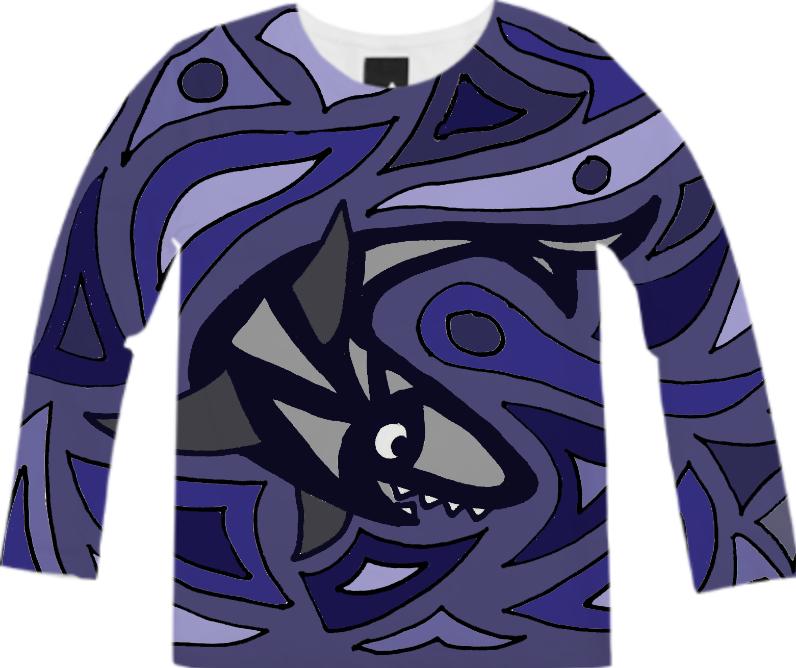 Fun Shark Abstract Art Shirt