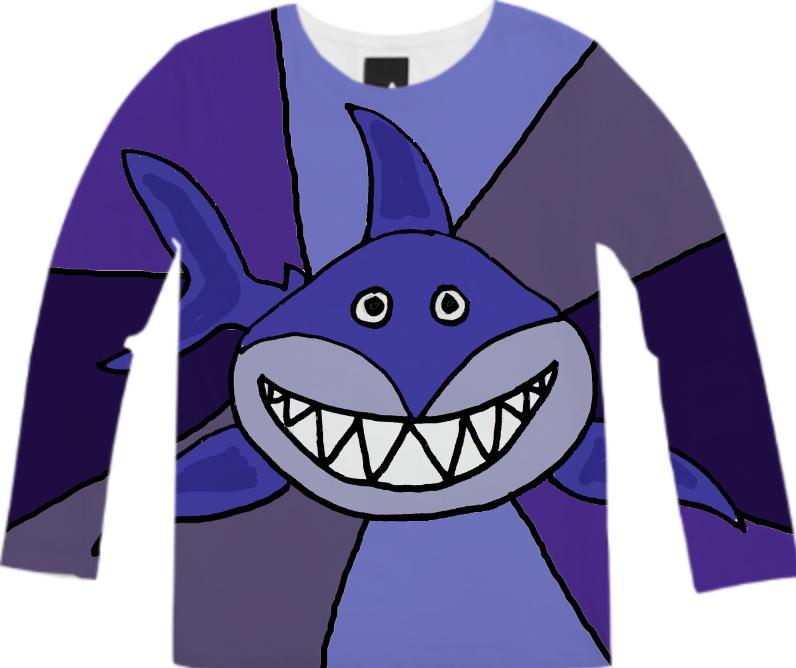Funny Grinning Shark Abstract Shirt