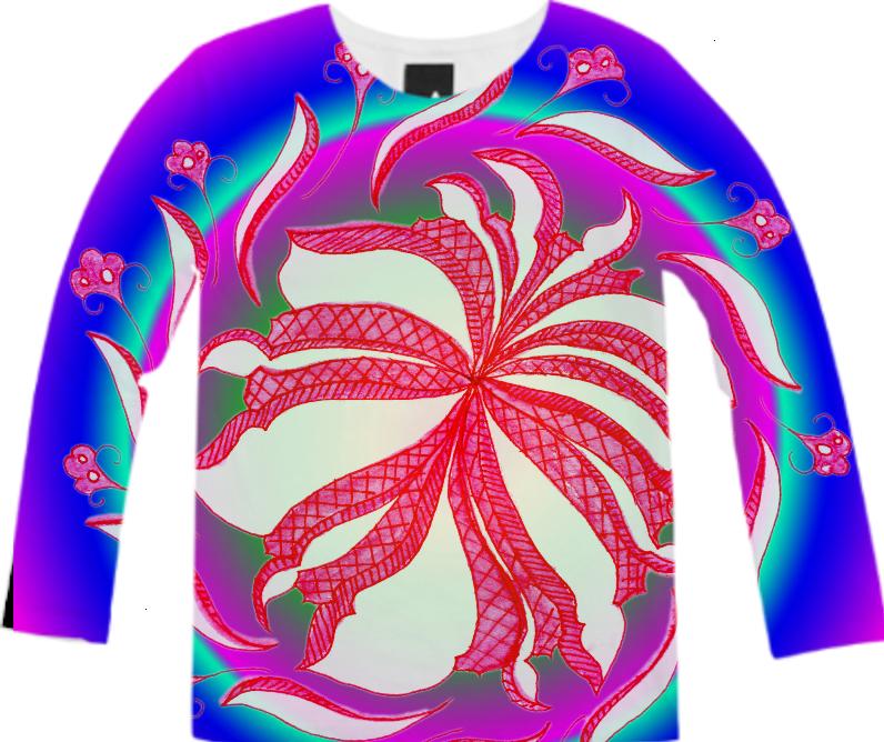 Hot Pink Abstract long sleeve shirt