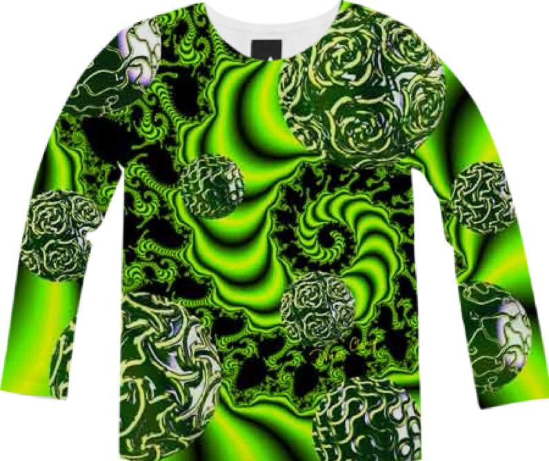 Irish Whirl Abstract Fractal Emerald Dance