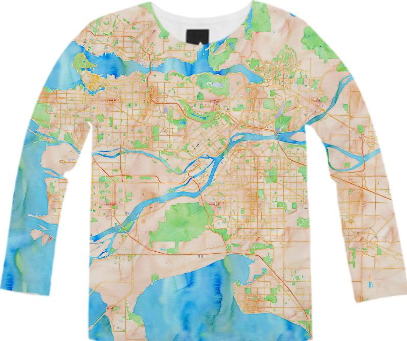 Metro Vancouver Watercolour Long Sleeve Shirt