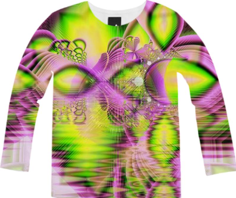 Raspberry Lime Mystical Magical Lake Abstract Fractal