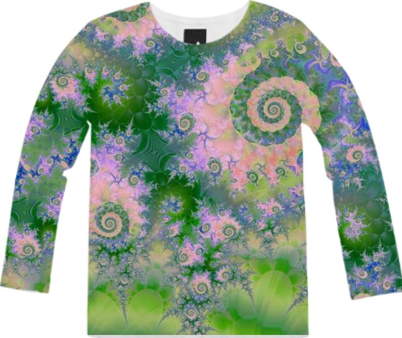 Rose Apple Green Dreams Abstract Fractal Water Garden