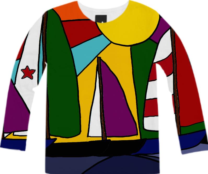 Sailboats in the Sun Abstract