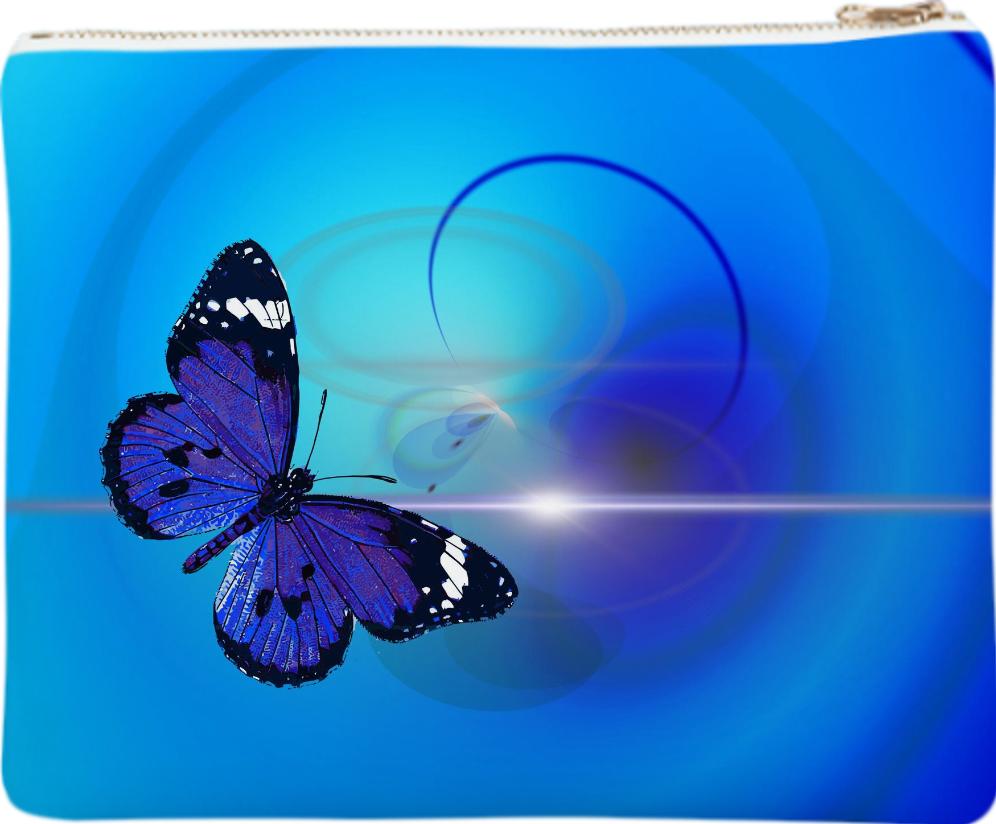 blue butterfly clutch