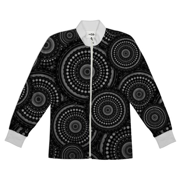 Black and White Mandala Pattern Tracksuit Jacket
