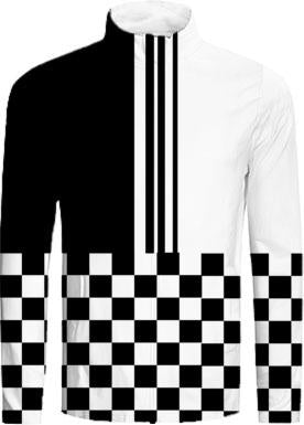 Mod black and white striped check v2