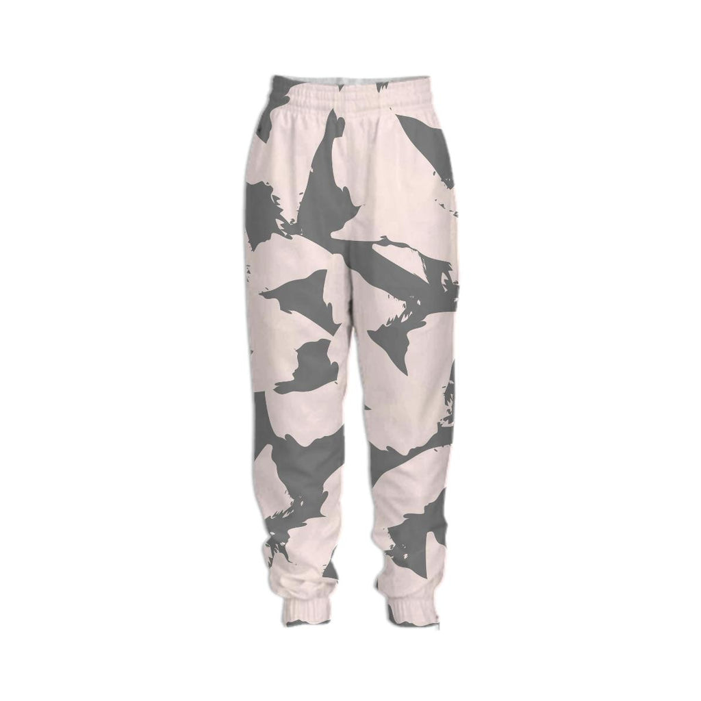 Pastel Pink Bird Wings on Gray Tracksuit Pant
