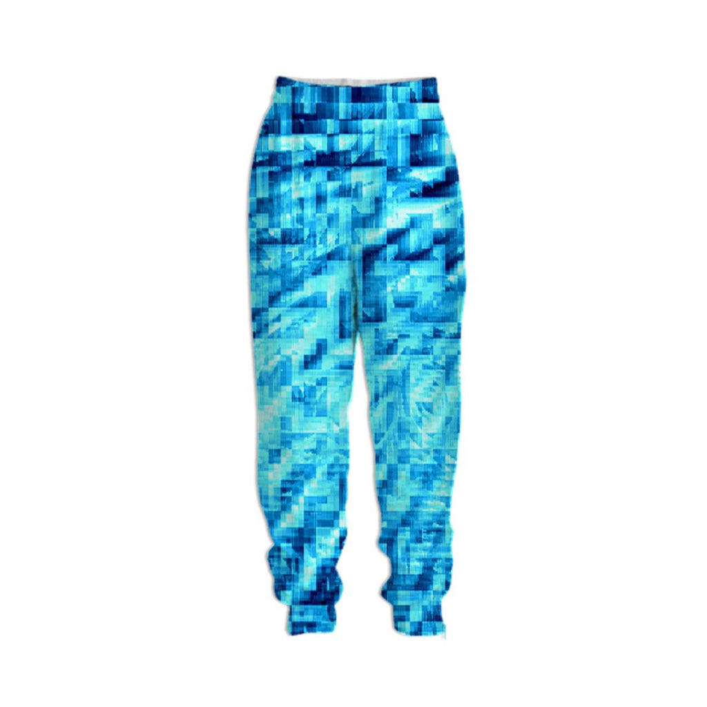 Turquoise Windy Pixels Pants