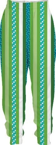 Blue and Green Abstract Stripes Vertical