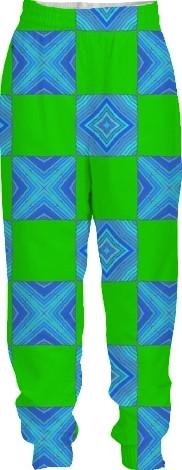 Lime Green with Blue Blocks