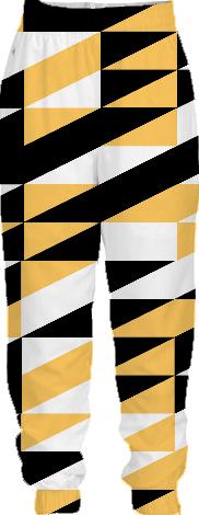 Mustard and black retro geometric