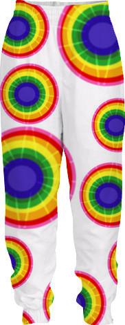 Retro Mod Abstract Rainbow Tie Dye Circles