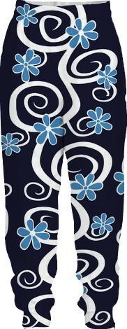 Swirly Blue Floral