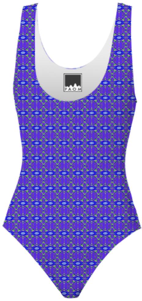 Blue Purple Pattern Swimsuit