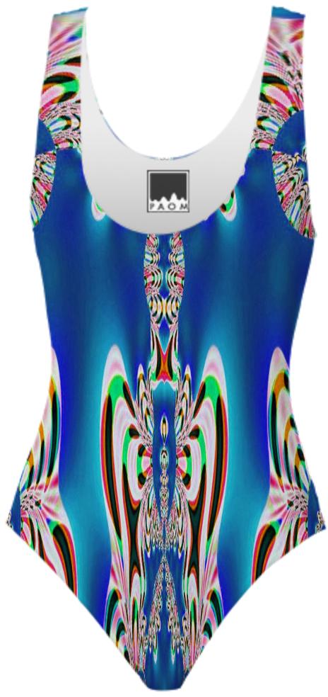 Bright Blue Abstract Swimsuit