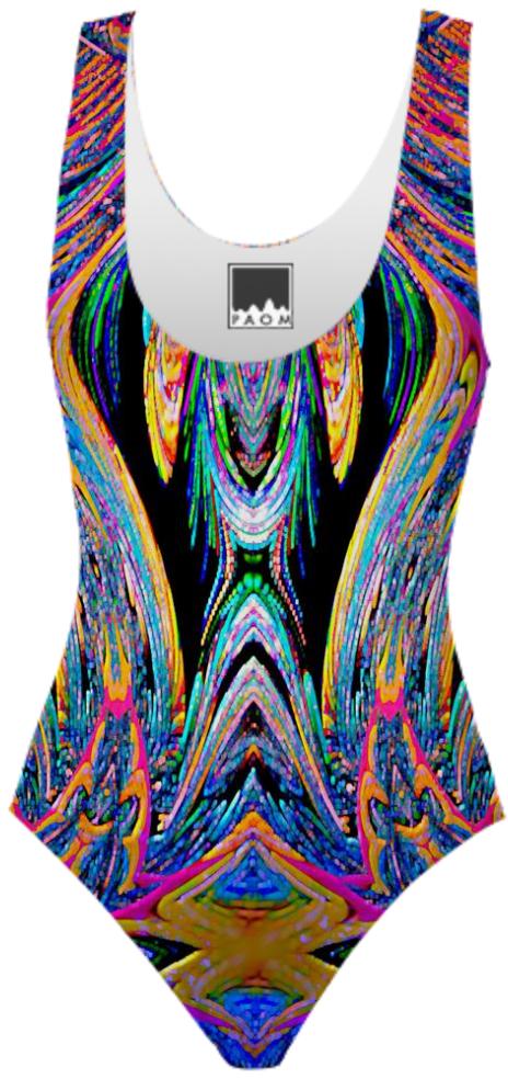 Colorful Metallic Abstract Swimsuit