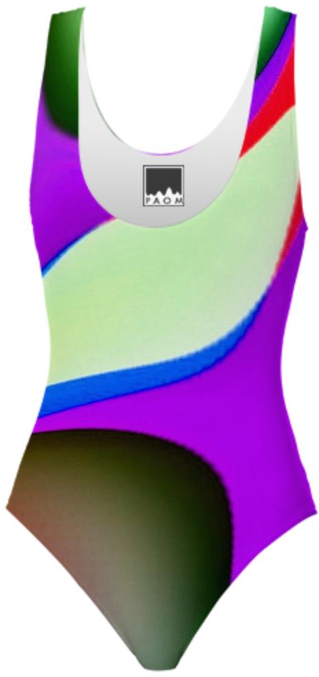 Colorful Purple Abstract Swimsuit