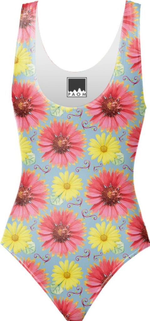 Gerber Daisies in Water Color Swimsuit