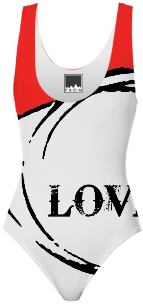 Organic geometrics with modern typography art Swimsuit