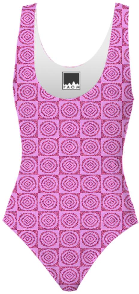 Pink Circles Pattern Swimsuit