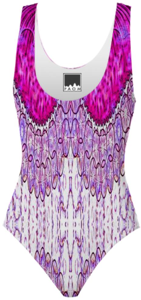 Pink Purple Digital Design Swimsuit
