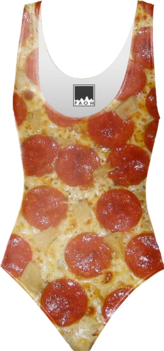 Pizza one piece swimsuit top