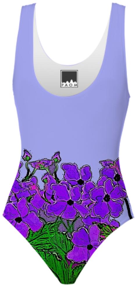 Purple Flowers Swimsuit
