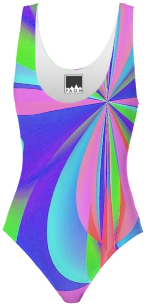 Rainbow Purple Fractal Swimsuit