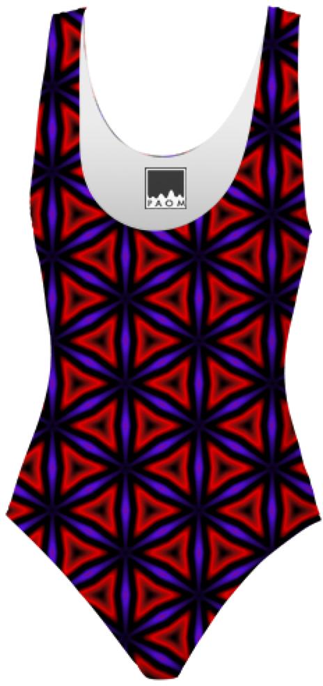Red and Purple Triangles Swimsuit