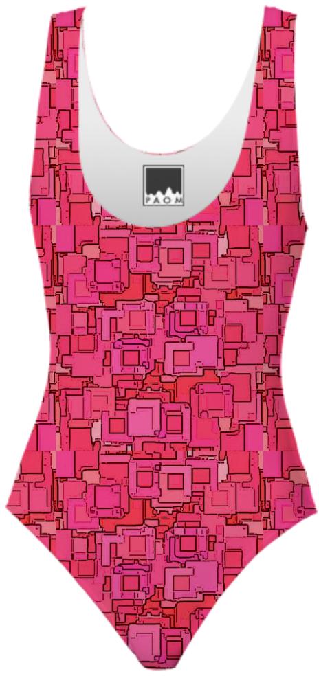 Red Pixelized Swimsuit