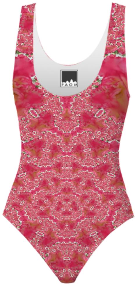 Red Rose Fractal Swimsuit