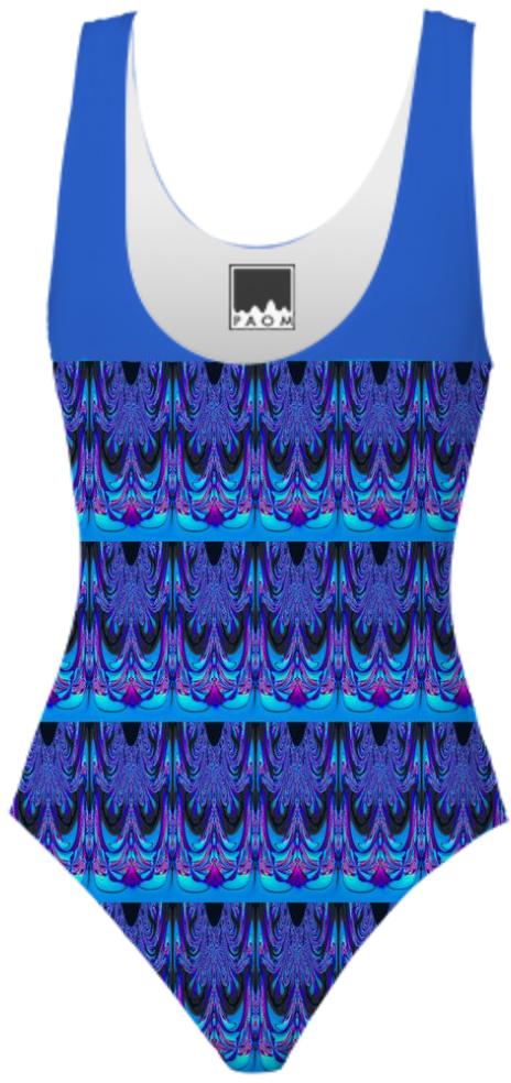 Royal Blue Pattern Swimsuit