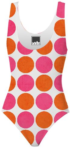 hot pink and orange dots
