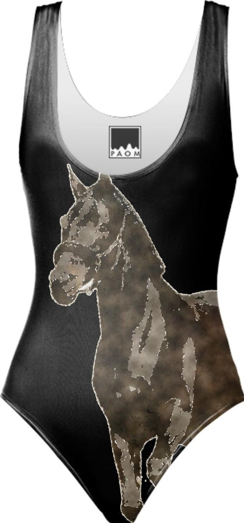 Watercolor Horse One Piece Swimsuit