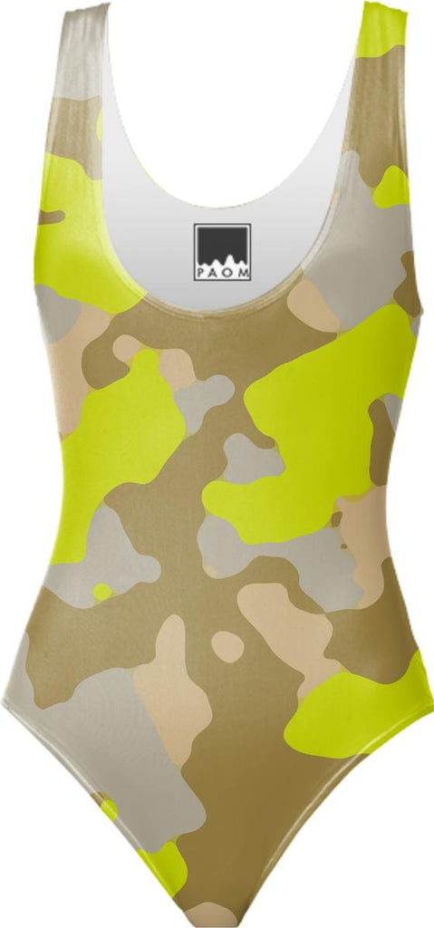 YELLOW CAMOUFLAGE SWIMSUIT