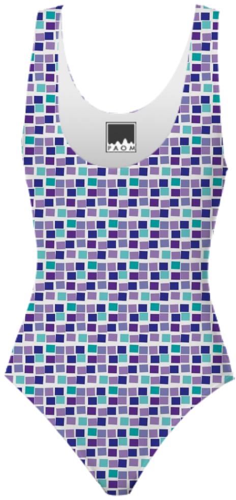 Geometric Squares Abstract Bathing Suit