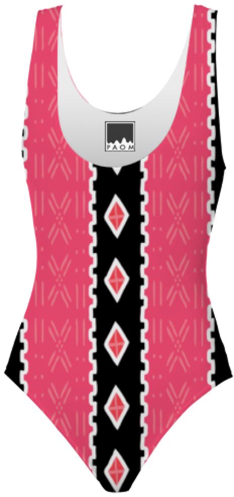 Modern Mudcloth One Piece Swimsuit