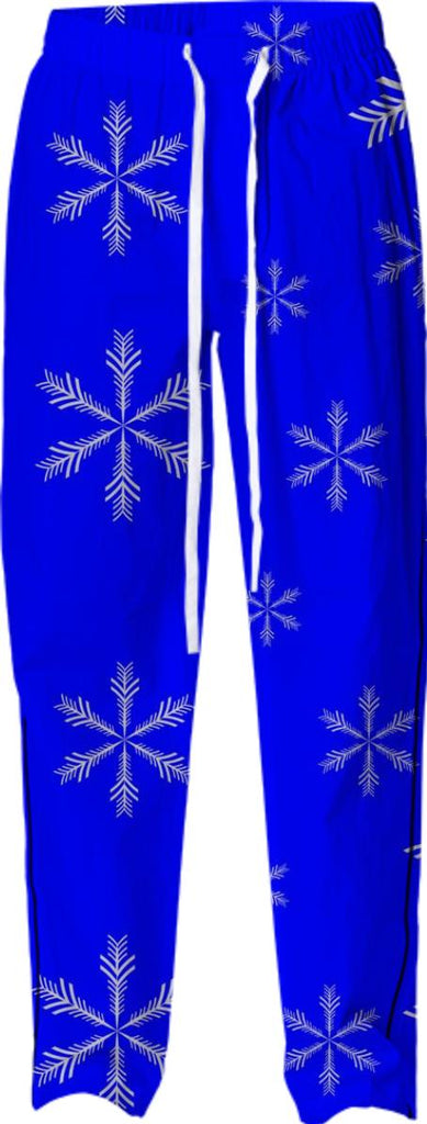 Blue Snowflakes Pajama Bottoms